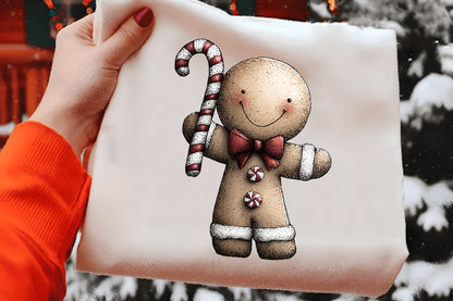 Whimsical Christmas Gingerbread Man Clipart PNG Bundle | Cute Watercolor Gingerbread Boy Clipart | Festive Holiday Cookie PNG