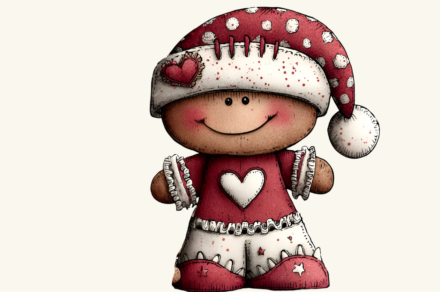 Whimsical Christmas Gingerbread Man Clipart PNG – 4 Designs