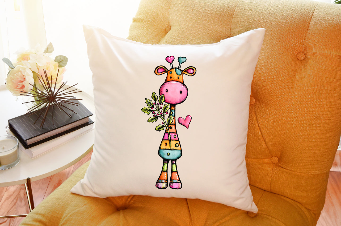 Whimsical Christmas Giraffe Clipart Bundle Cute Holiday PNG