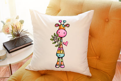 Whimsical Christmas Giraffe Clipart Bundle Cute Holiday PNG