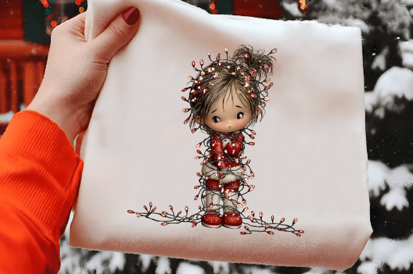 Whimsical Christmas Girl Clipart PNG