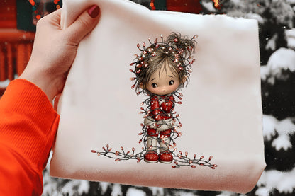 Whimsical Christmas Girl Clipart PNG