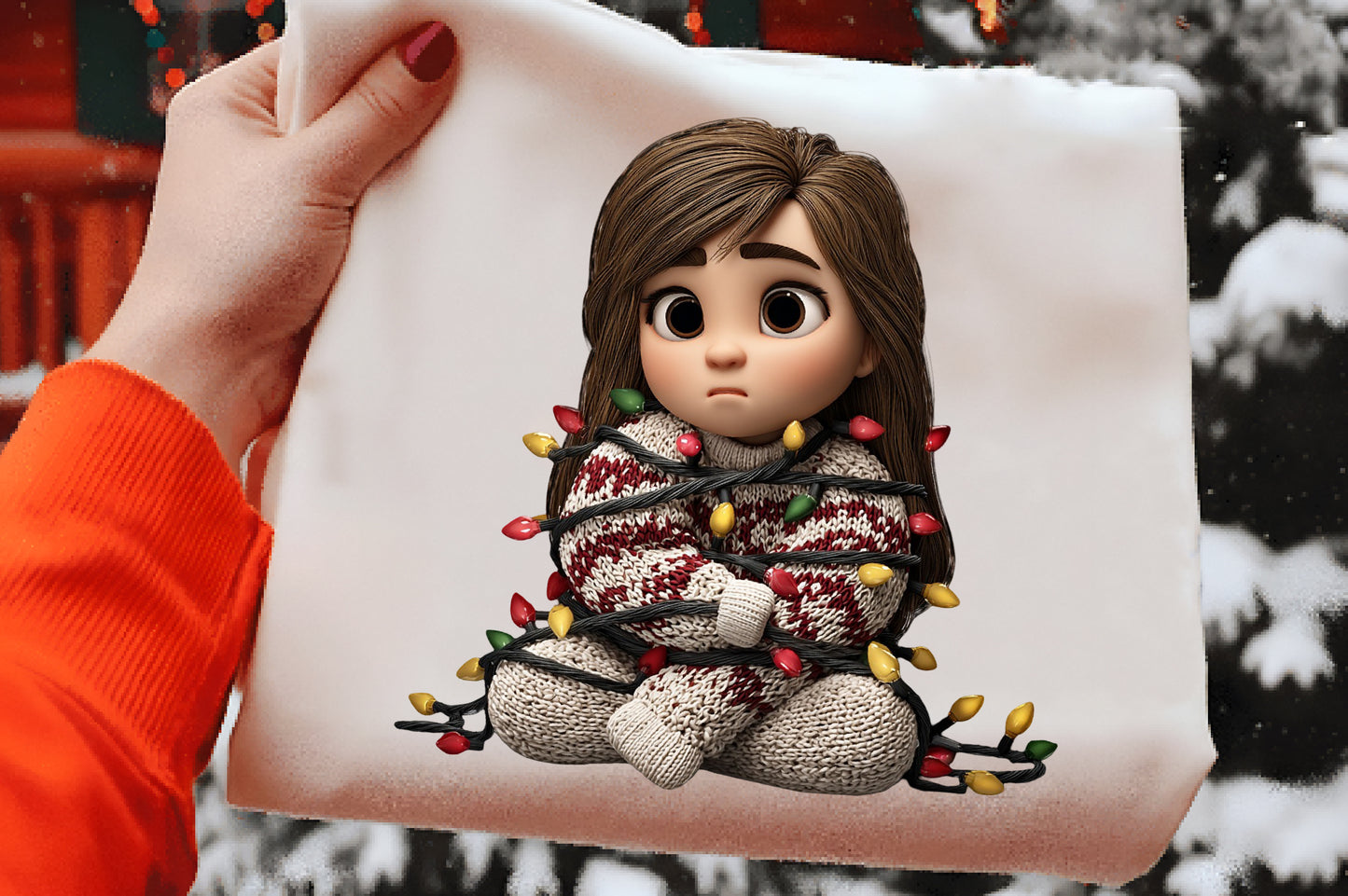Whimsical Christmas Girl Clipart PNG