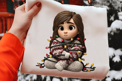 Whimsical Christmas Girl Clipart PNG