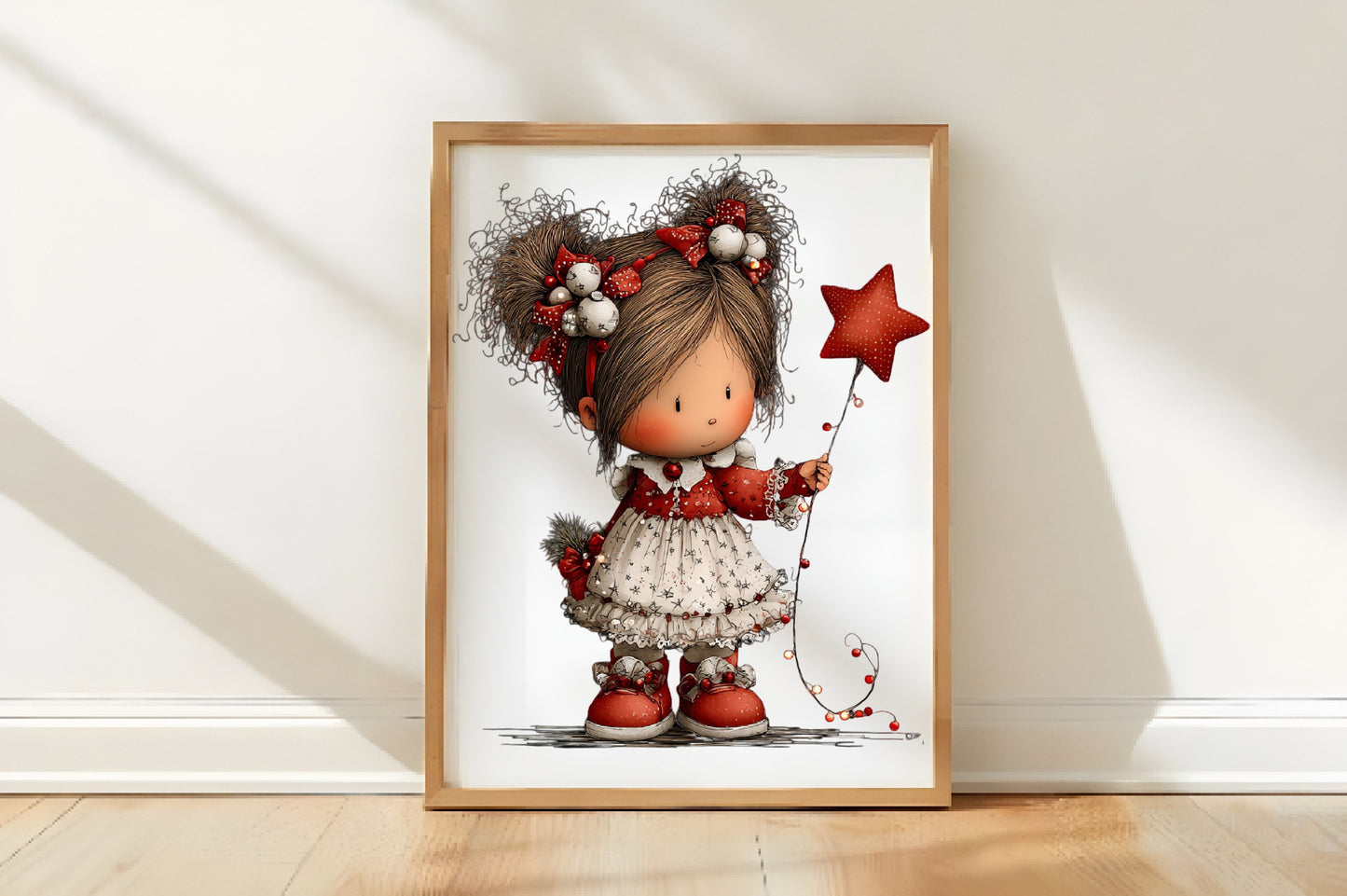 Whimsical Christmas Girl Clipart PNG