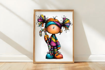 Whimsical Christmas Girl Clipart PNG