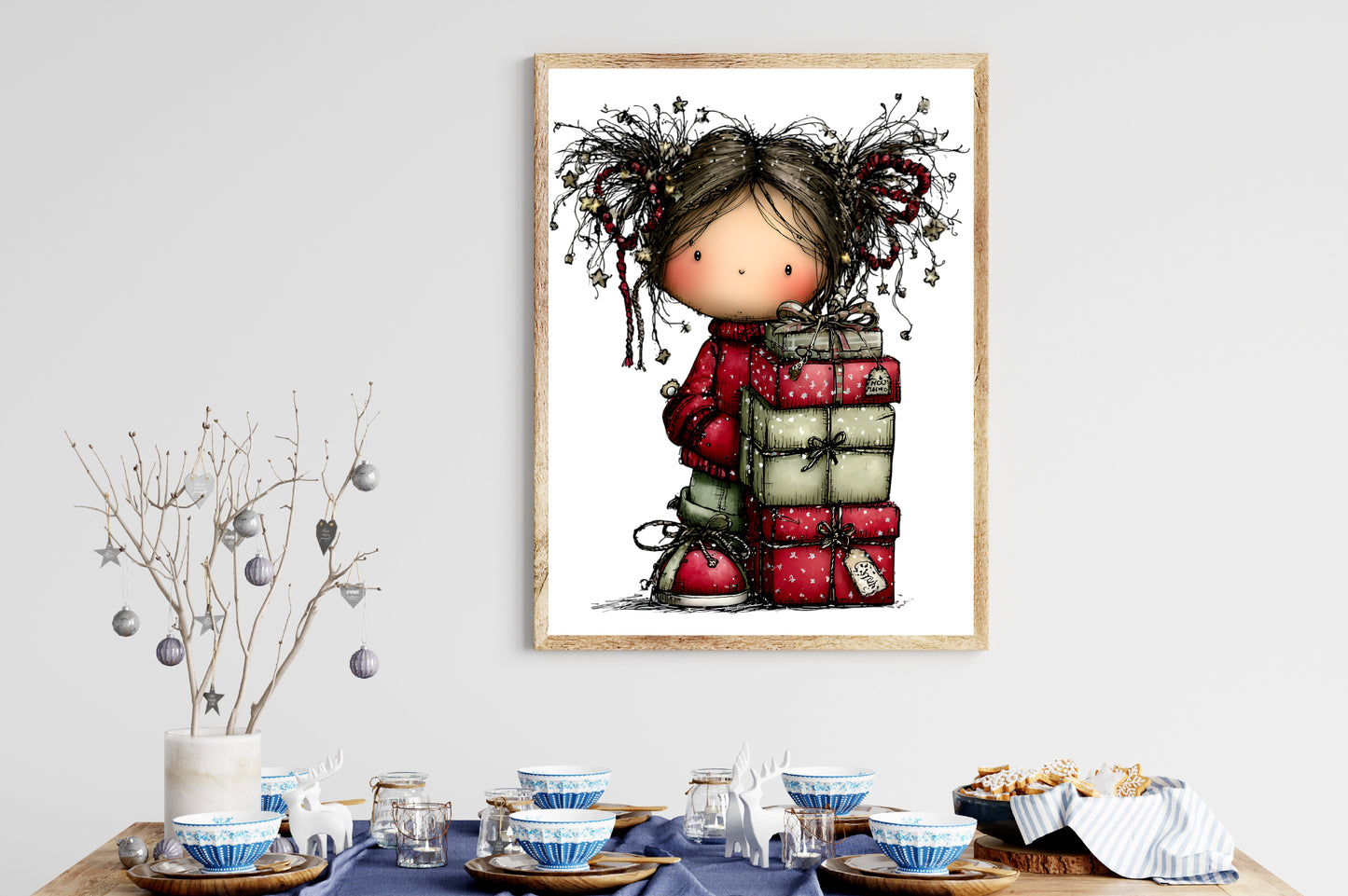 Whimsical Christmas Girl Clipart PNG Bundle | Cute Watercolor Holiday Girl Clipart | Festive Winter Girl PNG