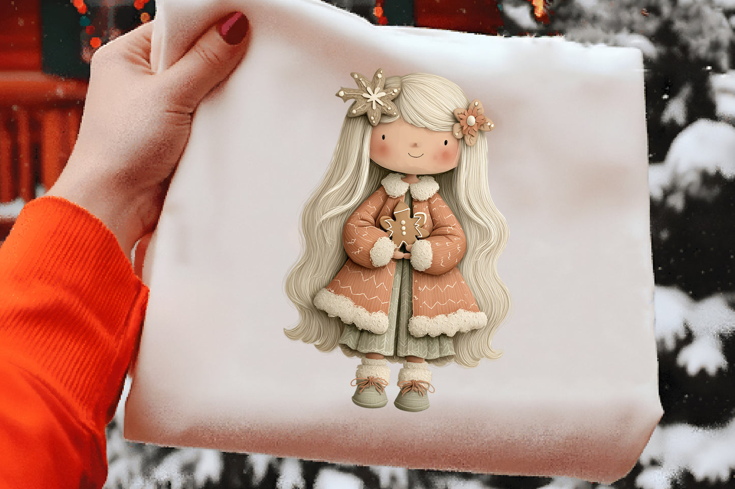 Whimsical Christmas Girls Clipart PNG Sublimation