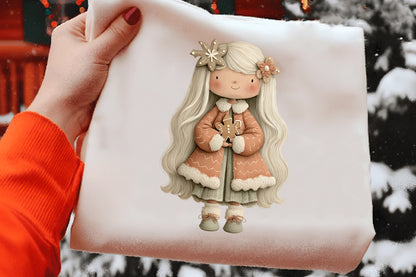 Whimsical Christmas Girls Clipart PNG Sublimation