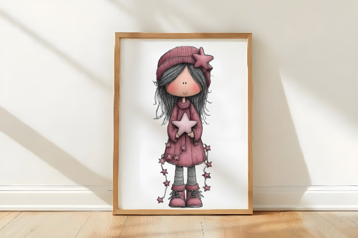 Whimsical Christmas Girls Clipart PNG Sublimation