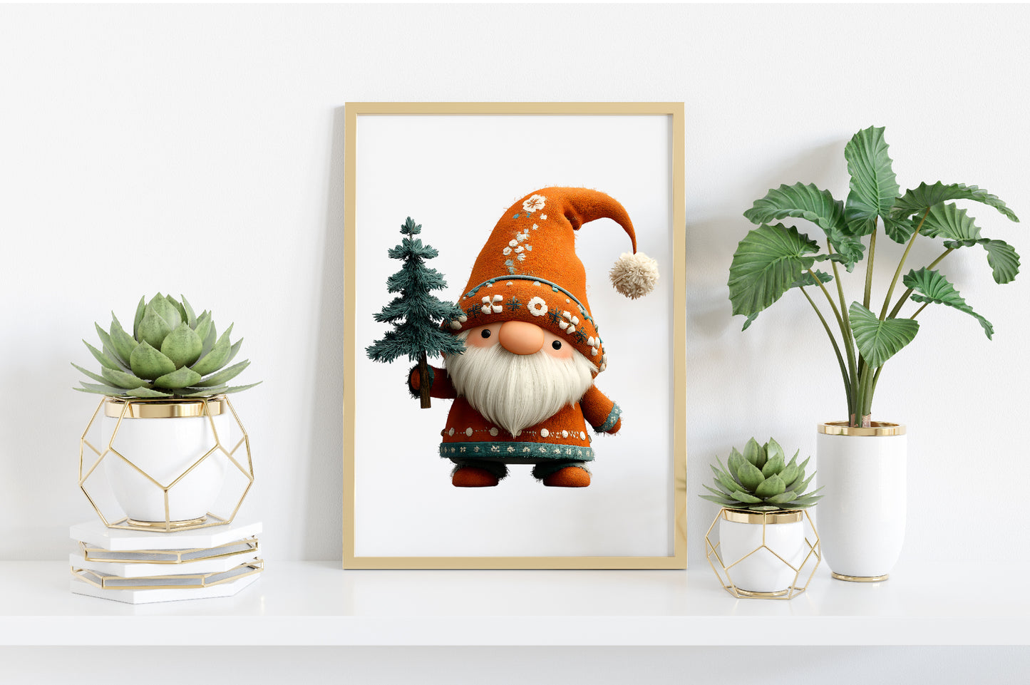 Whimsical Christmas Gnome Clipart PNG Bundle | Cozy Watercolor Holiday Gnome Clipart