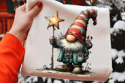 Whimsical Christmas Gnome Clipart PNG Bundle | Cute Watercolor Holiday Gnome Clipart | Festive Winter Gnome PNG