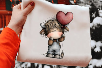 Christmas Highland Cow Clipart PNG