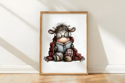 Christmas Highland Cow Clipart PNG