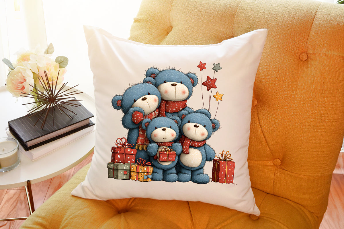 Whimsical Christmas Teddy Bear Clipart Cute Holiday Bear PNG Bundle