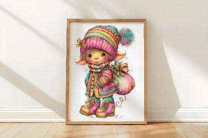 Whimsical Christmas Kids Clipart PNG