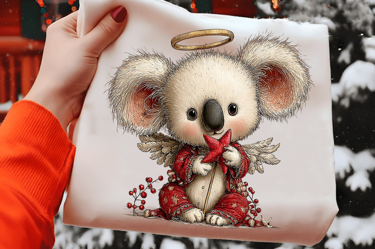 Whimsical Christmas Koala Clipart Bundle