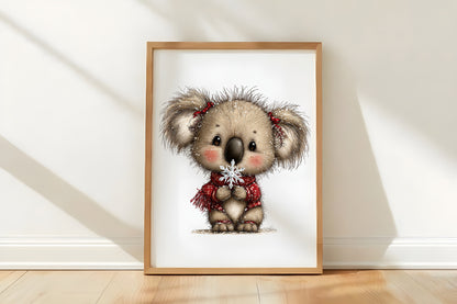 Whimsical Christmas Koala Clipart Bundle