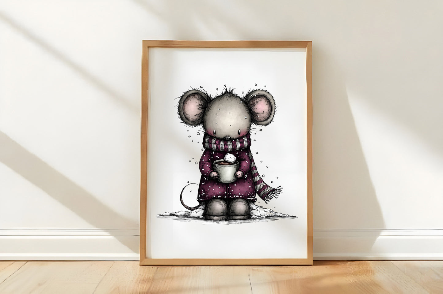 Whimsical Christmas Mouse Clipart PNG Bundle | Cute Watercolor Holiday Mouse Clipart | Festive Winter Mouse PNG