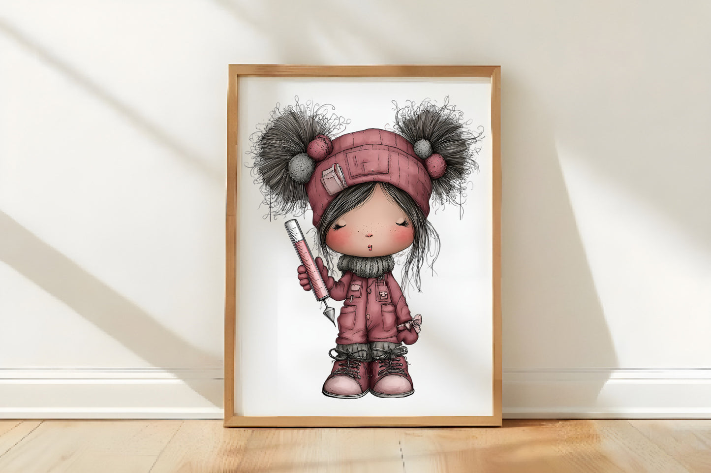 Whimsical Christmas Nurse Clipart PNG | Cute Nurse