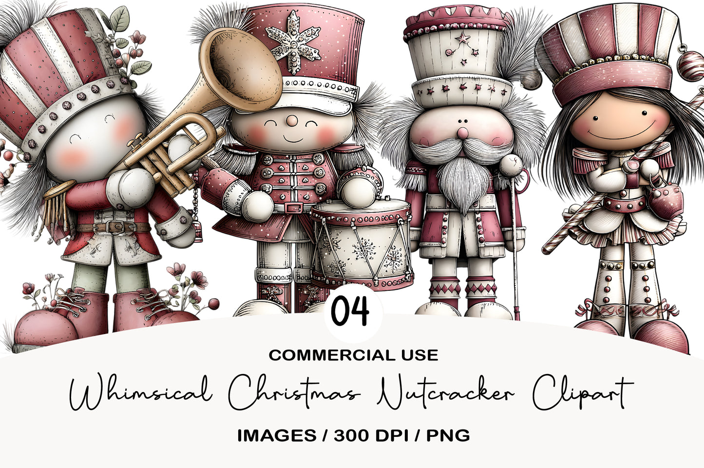 Whimsical Christmas Nutcracker Clipart PNG