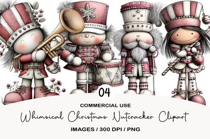 Whimsical Christmas Nutcracker Clipart PNG