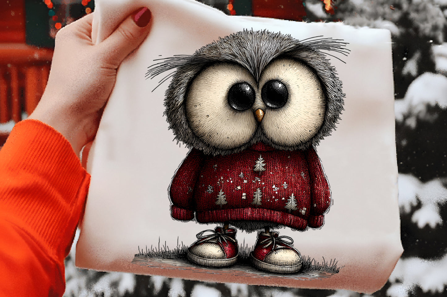 Whimsical Christmas Owl Clipart PNG Bundle | Cute Watercolor Holiday Owl Clipart | Festive Winter Owl PNG