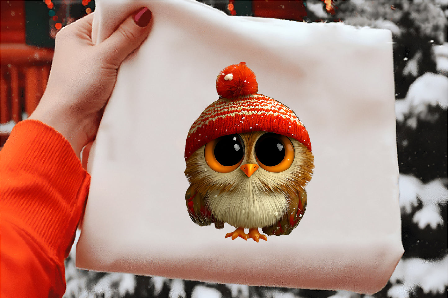 Whimsical Christmas Owl Clipart PNG