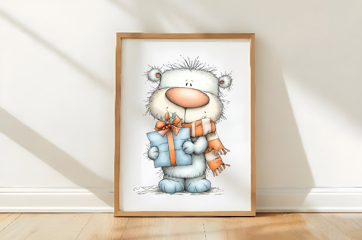 Whimsical Christmas Polar Bear PNG | Cute Winter Bear Clipart