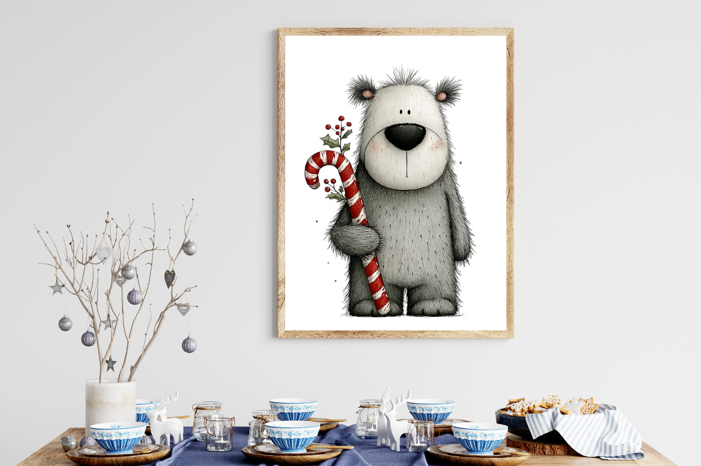 Whimsical Christmas Polar Bear Clipart PNG