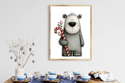 Whimsical Christmas Polar Bear Clipart PNG