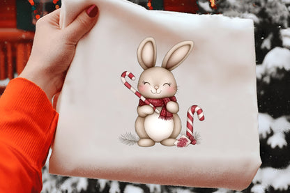 Whimsical Christmas Rabbit Clipart PNG Bundle | Cute Watercolor Holiday Bunny Clipart | Festive Winter Rabbit PNG