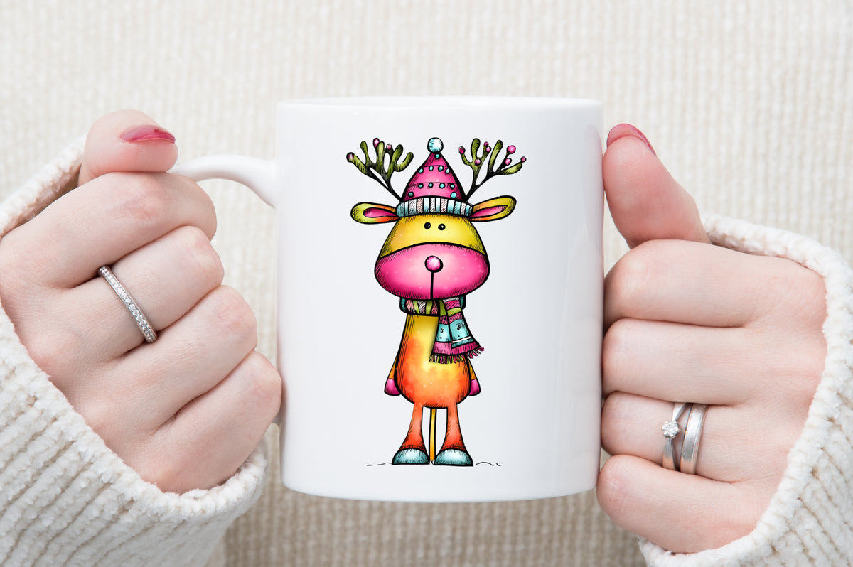 Whimsical Christmas Reindeer Clipart Cute Holiday Reindeer PNG Bundle