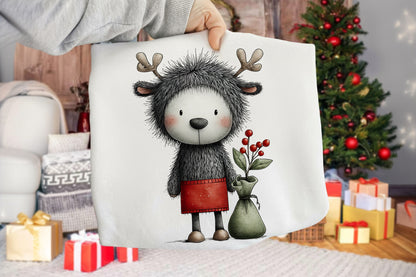 Whimsical Christmas Reindeer Clipart PNG
