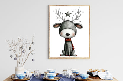 Whimsical Christmas Reindeer Clipart PNG