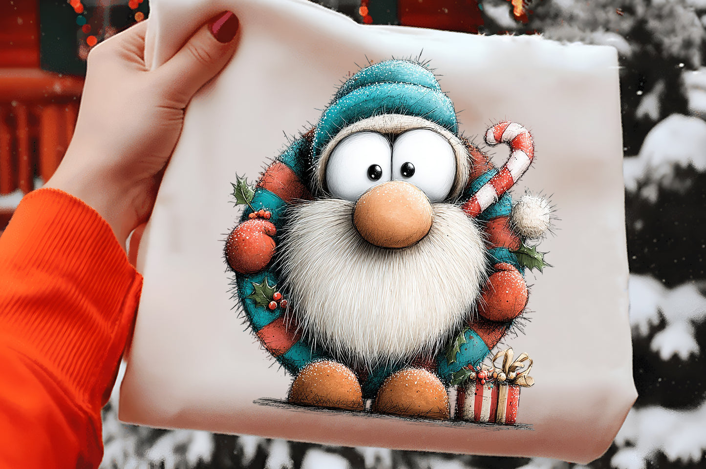 Whimsical Christmas Santa Snowman Clipart Bundle