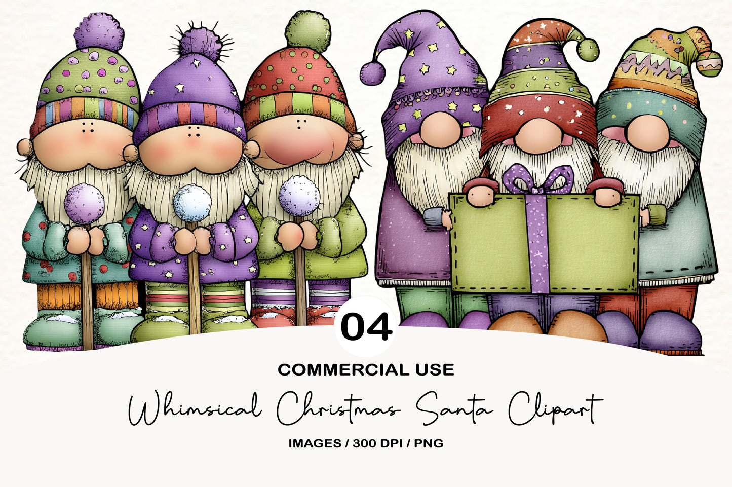 Whimsical Christmas Gnome Santa Clipart PNG