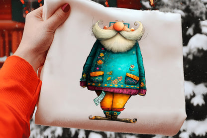 Whimsical Christmas Santa Gnome Clipart PNG