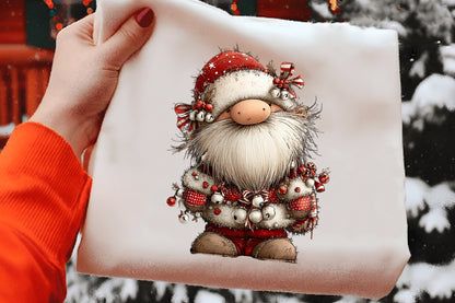 Whimsical Christmas Santa Gnome Clipart PNG