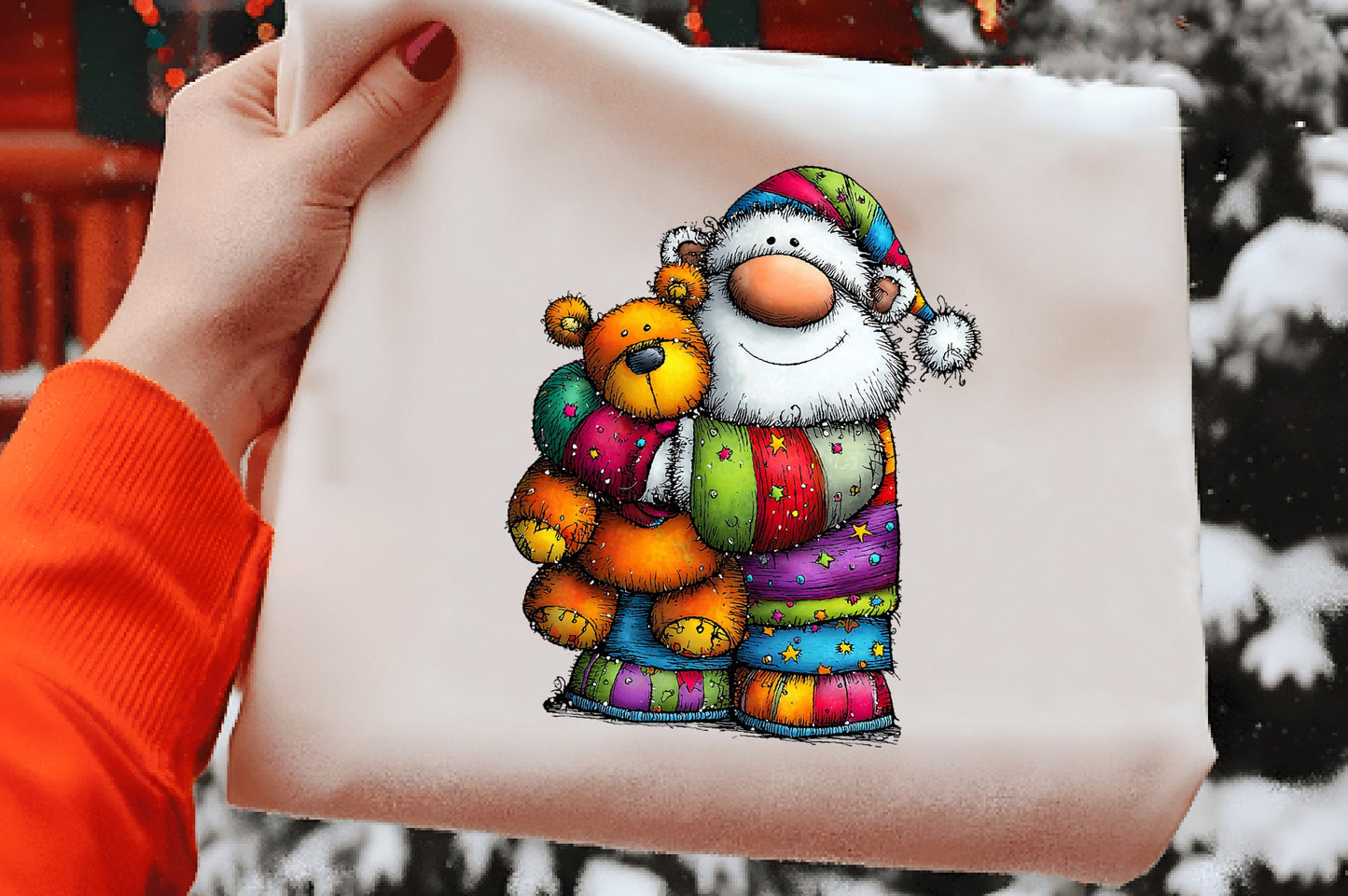 Whimsical Christmas Santa PNG | Cute Santa Claus Clipart | 4 PNG