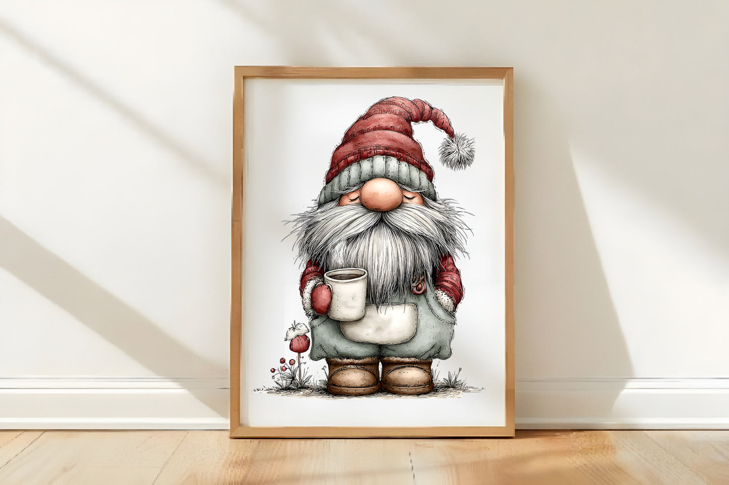 Whimsical Christmas Santa Clipart PNG Sublimation