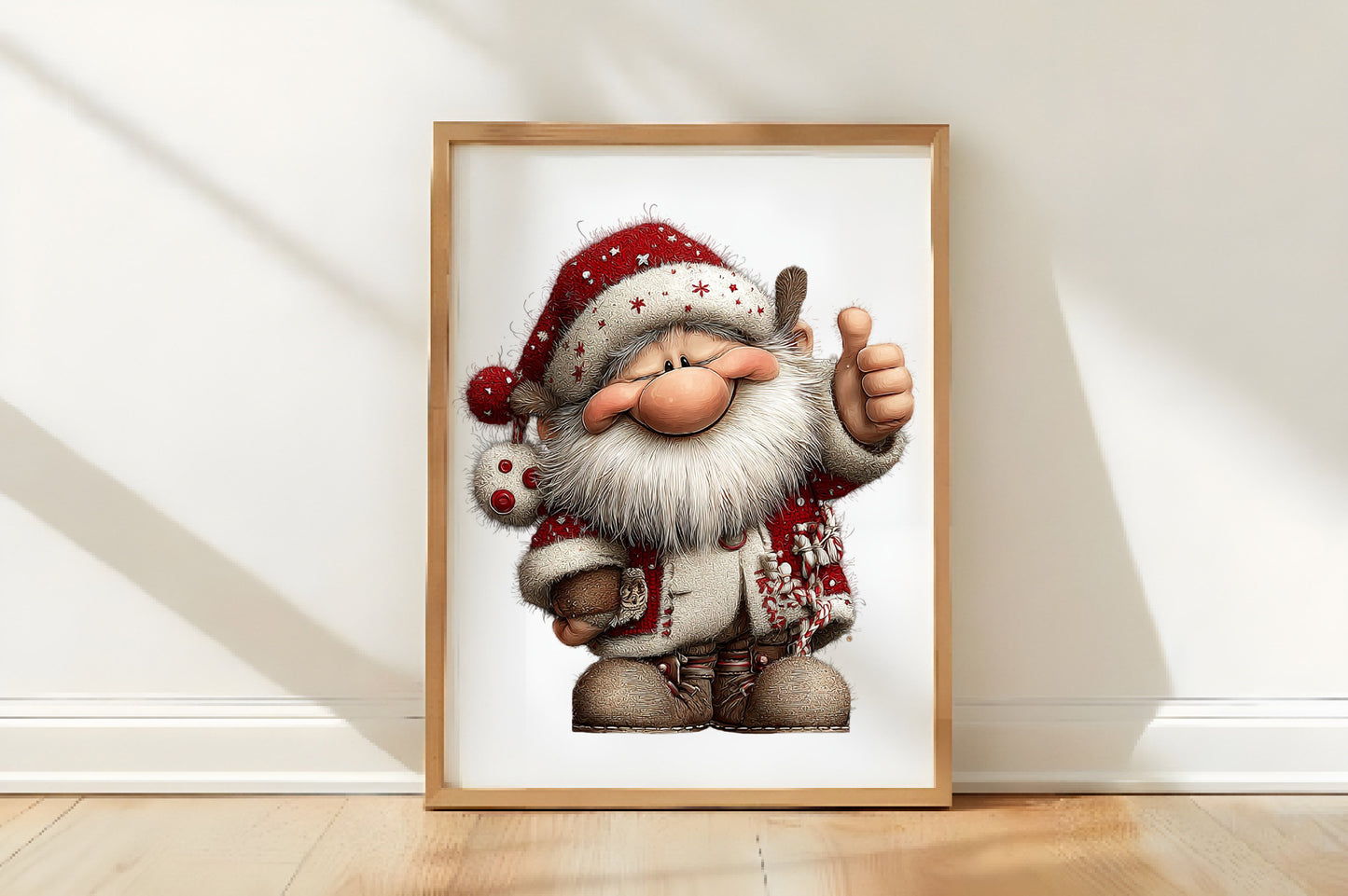 Whimsical Christmas Santa Gnome Clipart PNG