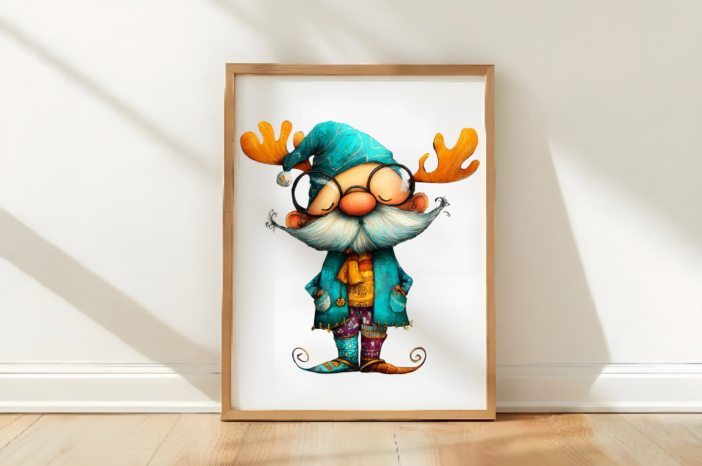Whimsical Christmas Santa Gnome Clipart PNG