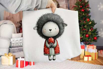 Whimsical Christmas Sheep Clipart PNG