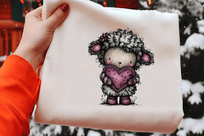 Whimsical Christmas Sheep Clipart PNG Bundle | Cute Watercolor Holiday Sheep Clipart | Festive Farmhouse Sheep PNG