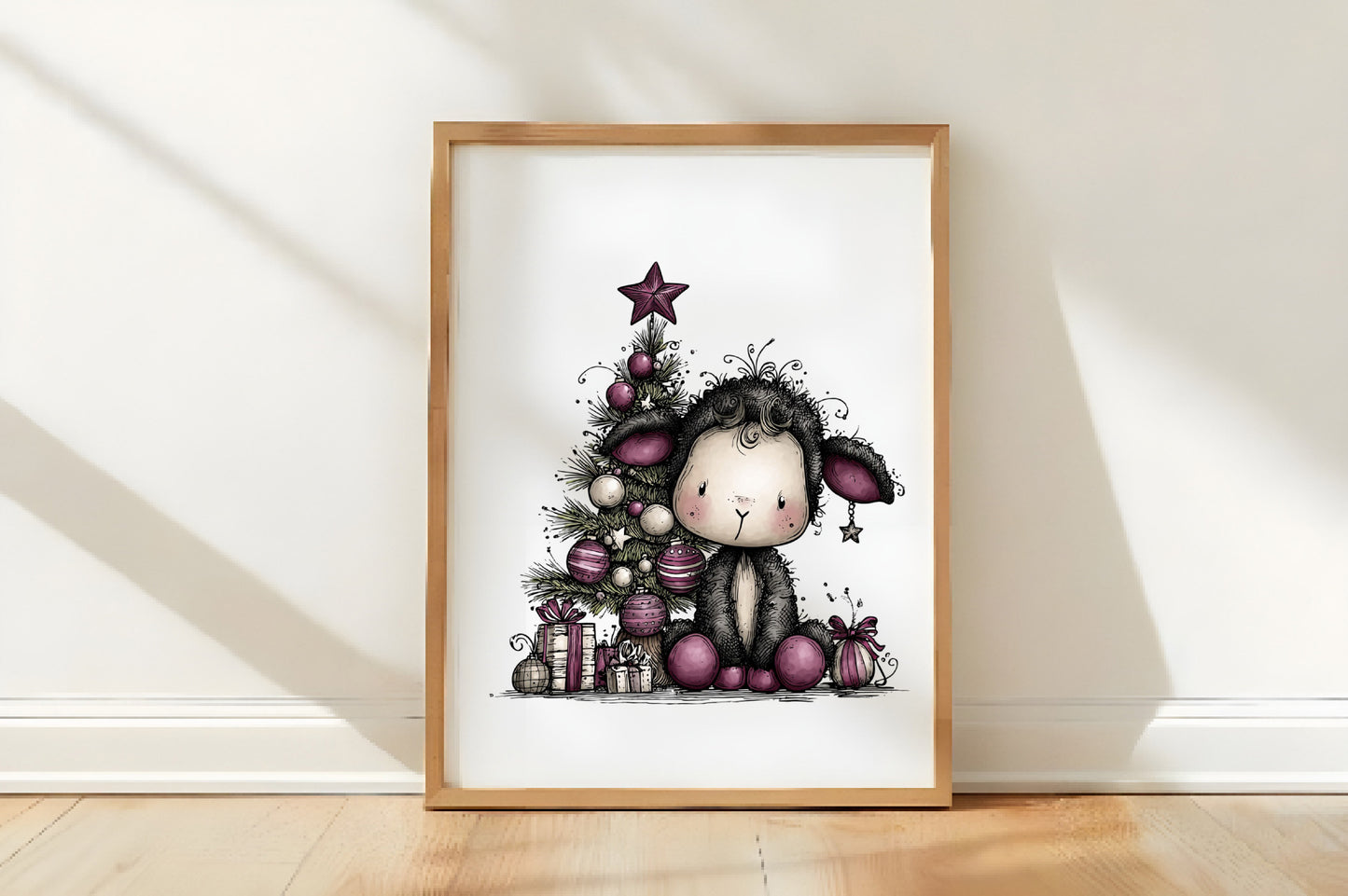 Whimsical Christmas Sheep Clipart PNG Bundle | Cute Watercolor Holiday Sheep Clipart | Festive Farmhouse Sheep PNG