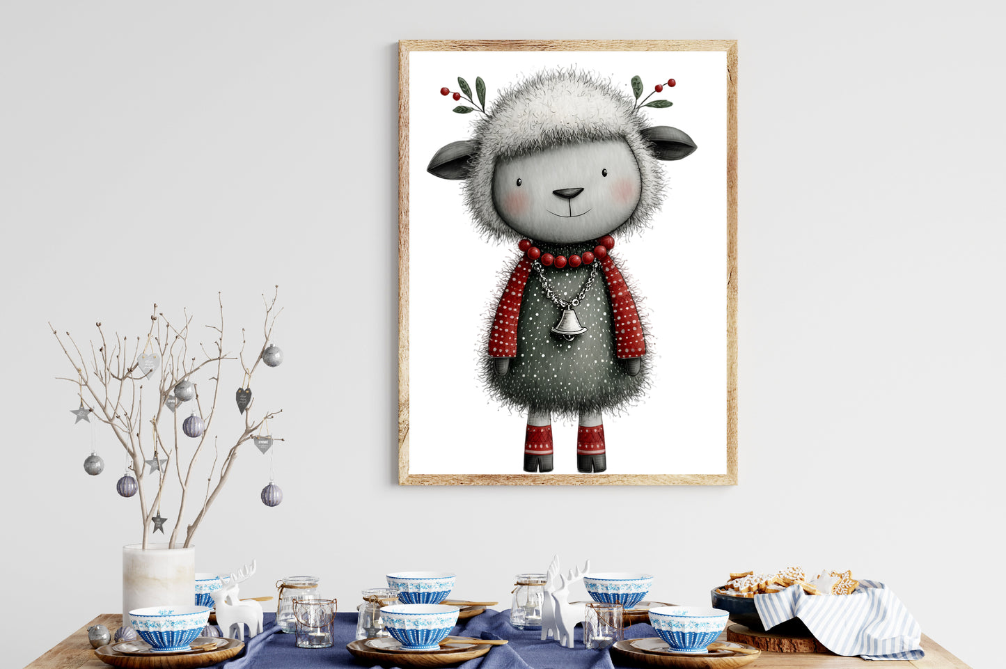 Whimsical Christmas Sheep Clipart PNG