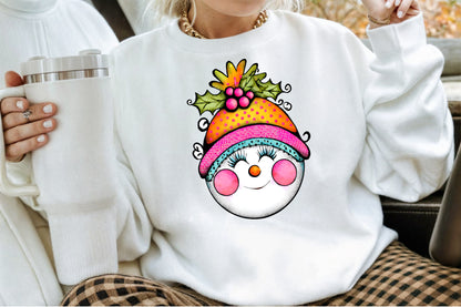 Whimsical Christmas Snowman Clipart Cute Holiday Snowman PNG Bundle