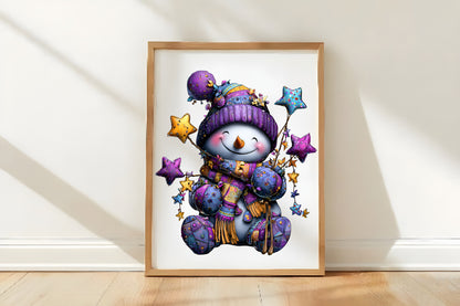 Whimsical Christmas Snowman Clipart Bundle