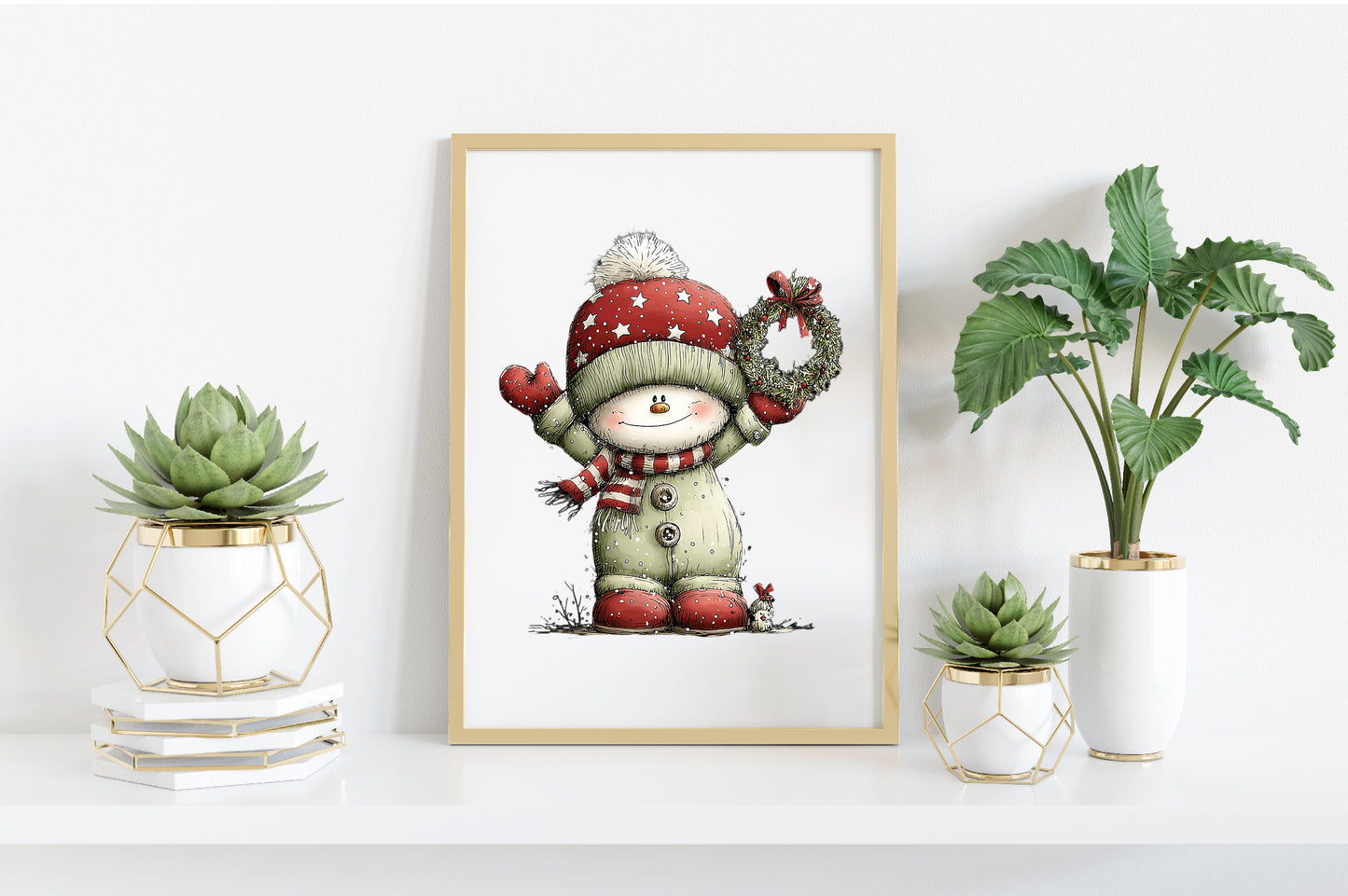Whimsical Christmas Snowman Clipart PNG